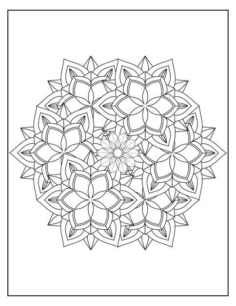 Diseño de patrón de coloración de mandala de flores