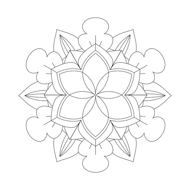 Diseño de patrón de coloración de mandala de flores