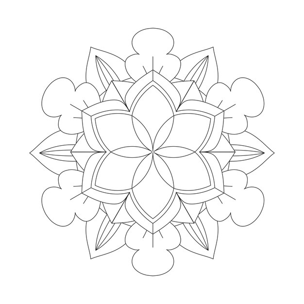 Diseño de patrón de coloración de mandala de flores