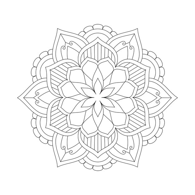Diseño de patrón de coloración de mandala de flores