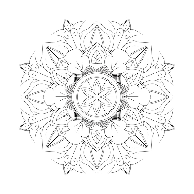 Diseño de patrón de coloración de mandala de flores