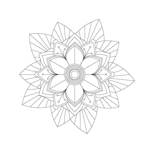 Diseño de patrón de coloración de mandala de flores