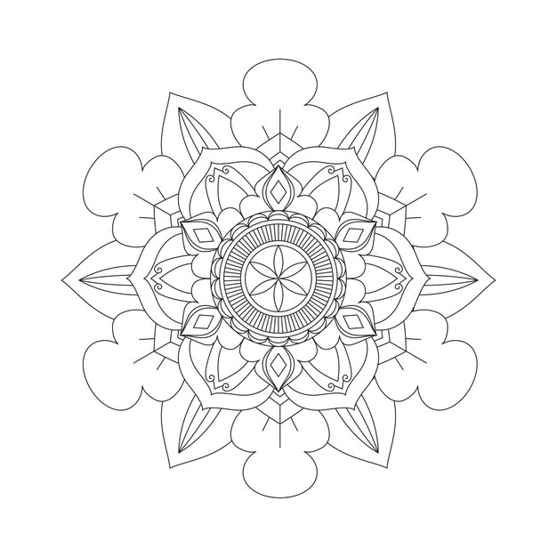 Diseño de patrón de coloración de mandala de flores