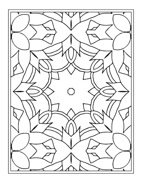 Diseño de patrón de coloración de mandala de flores