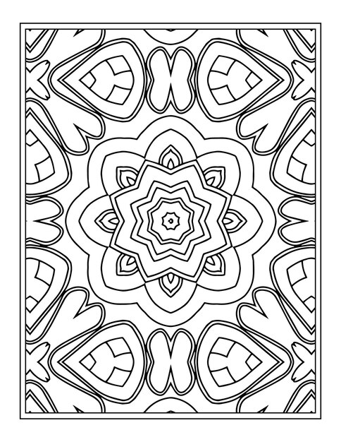 Diseño de patrón de coloración de mandala de flores