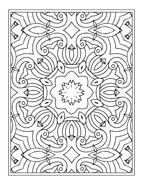 Diseño de patrón de coloración de mandala de flores