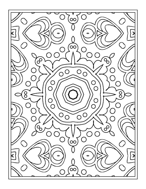 Diseño de patrón de coloración de mandala de flores