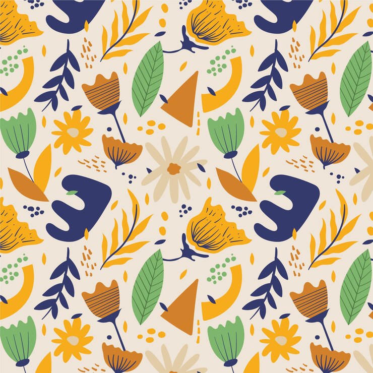 Diseño de patrón de colores a/w dibujado a mano