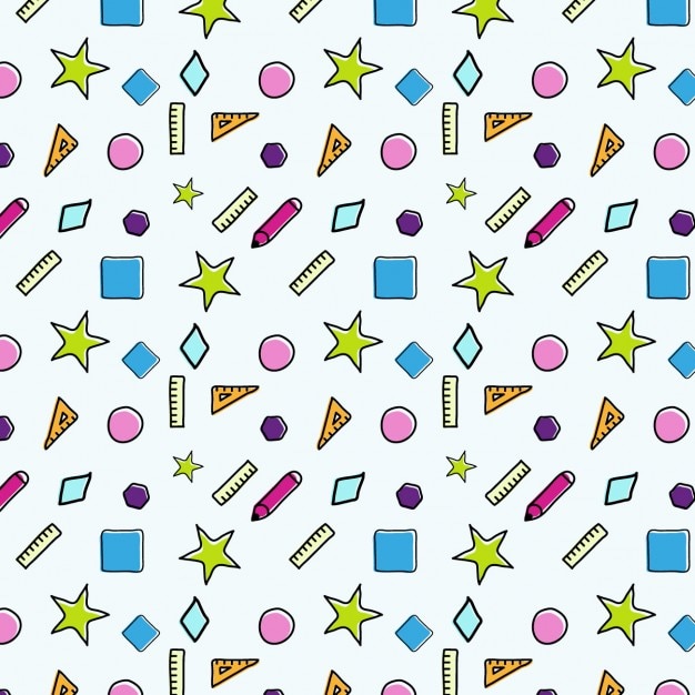 Diseño de patrón colorido de elementos de colegio