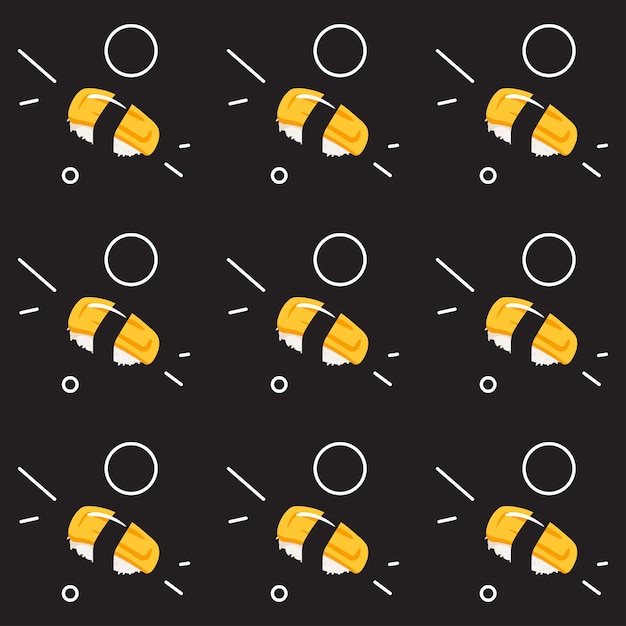 Diseño de patrón de comida tradicional de sushi