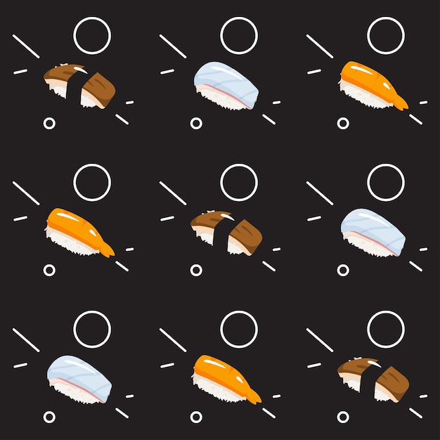 Diseño de patrón de comida tradicional de sushi