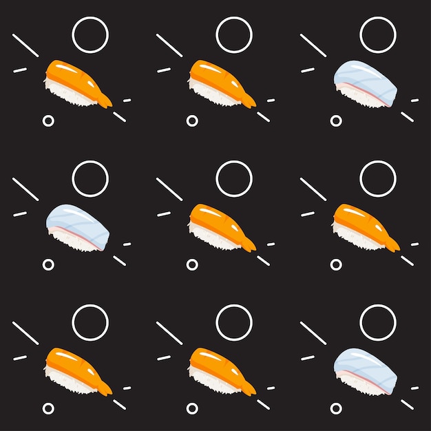 Diseño de patrón de comida tradicional de sushi