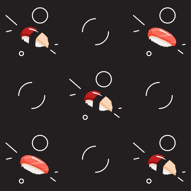 Diseño de patrón de comida tradicional de sushi