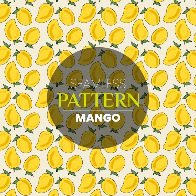 Diseño de patrón sin costura de mango maduro vectorial para hierbas o pepinillos o frutas diseño de ahogado a mano a nivel de frasco