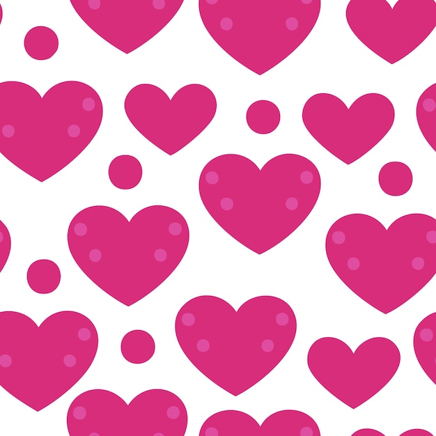 Diseño de patrón sin costuras de corazones rosados