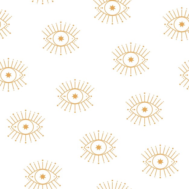 Diseño de patrón sin costuras decorativo Boho en color dorado