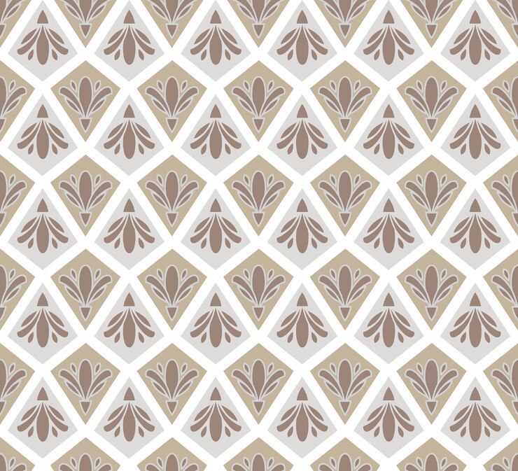 Diseño de patrón sin costuras floral decorativo vintage fondo abstracto en color marrón