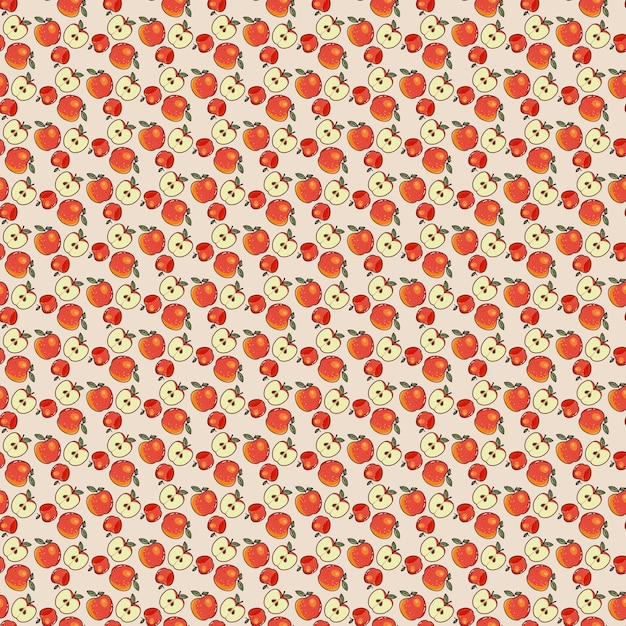 Diseño de patrón sin costuras de manzana