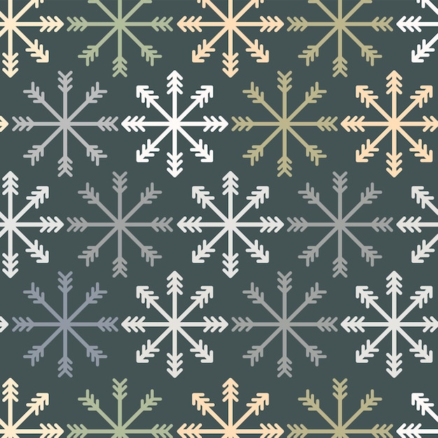 Diseño de patrón sin costuras de Navidad con copos de nieve