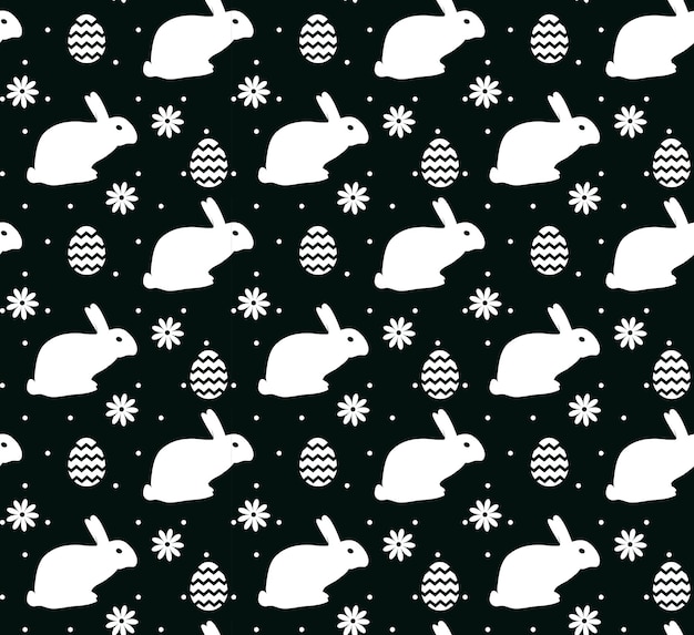 Diseño de patrón sin costuras de Pascua con conejos
