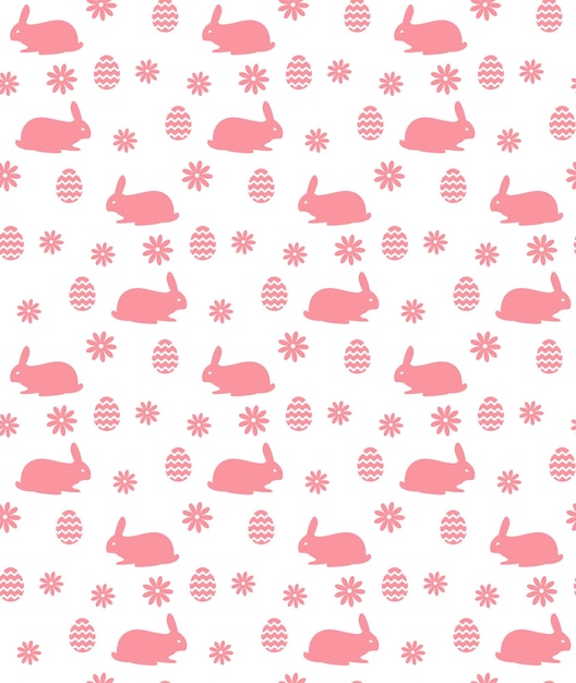 Diseño de patrón sin costuras de Pascua con conejos