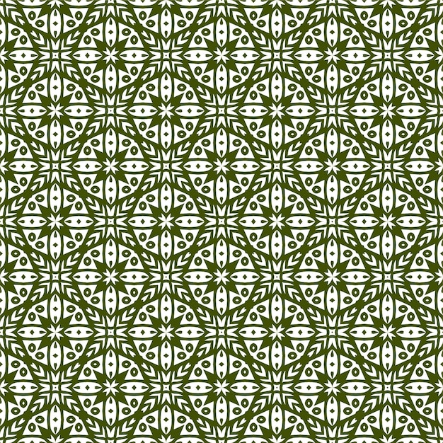Diseño de patrón sin costuras verde y blanco con estilo de fondo decorativo