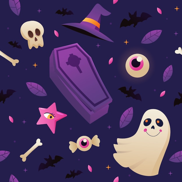 Diseño de patrón degradado para la celebración de la temporada de halloween.