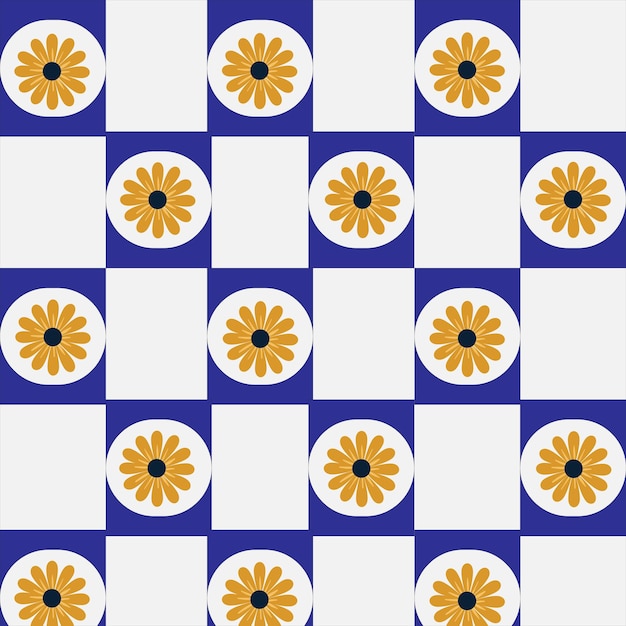 Diseño de patrón de flor amarilla