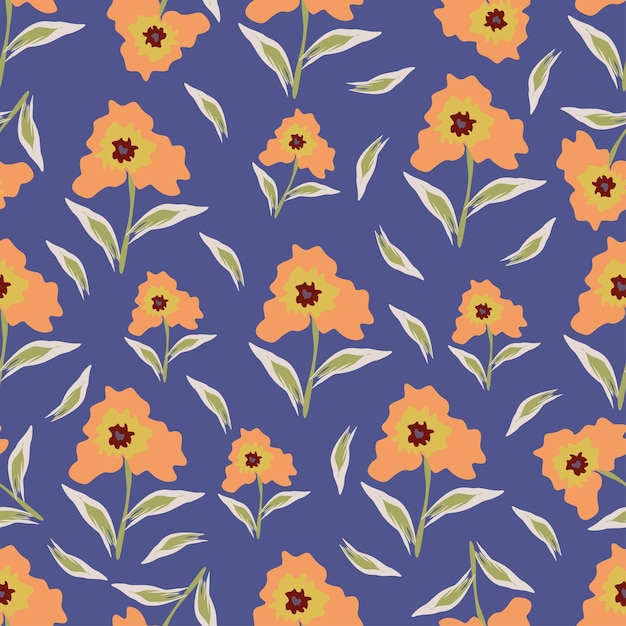 Diseño de patrón floral decorativo sencillo y sin costuras
