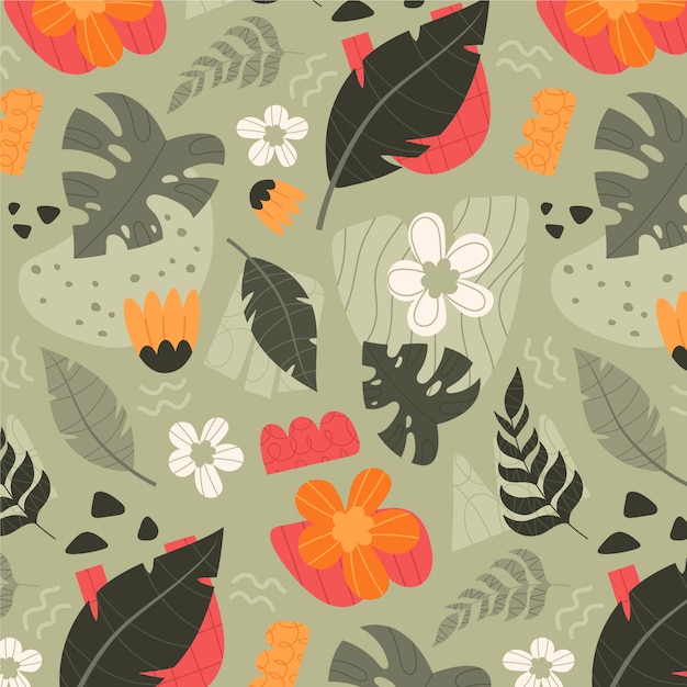 Diseño de patrón floral dibujado a mano