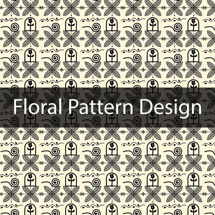 El diseño de patrón floral es un diseño que está impreso sobre un fondo beige.