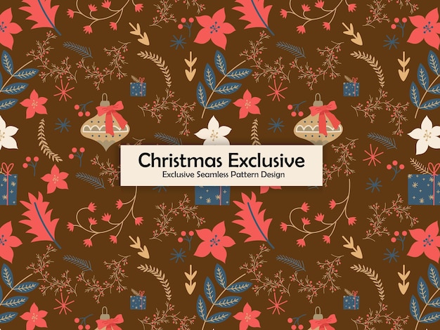 Diseño de patrón floral exclusivo de Navidad