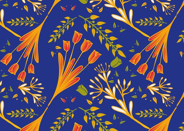 Vector diseño de patrón floral plano fondo de estampado floral ditsy colorido patrón floral de fondo
