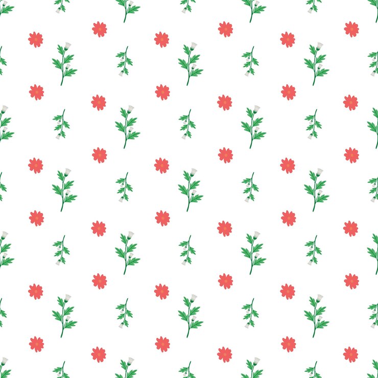 Diseño de patrón floral plano para la primavera