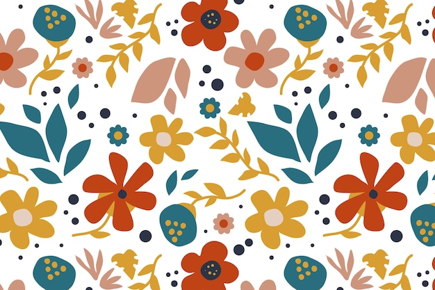 Vector diseño de patrón floral plano
