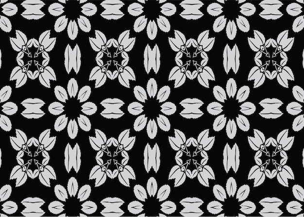 un diseño de patrón floral vectorial sin costuras en blanco y negro