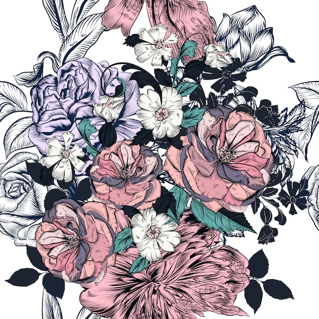 Diseño de patrón floral