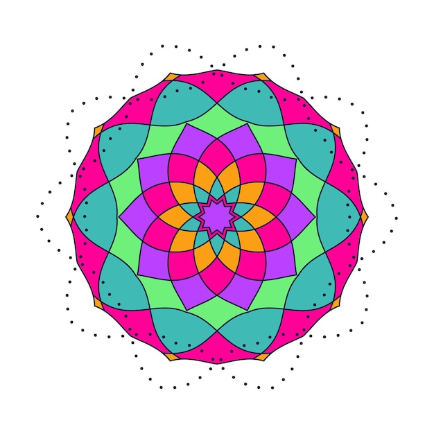 Diseño de patrón de flores geométricas aislado sobre fondo blanco.