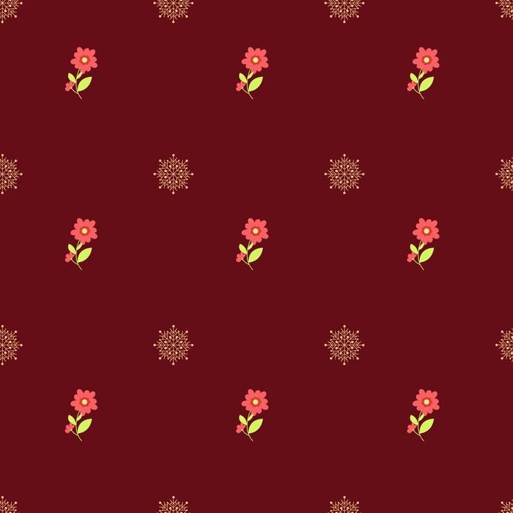 Diseño de patrón de flores de Navidad de vector libre en el fondo