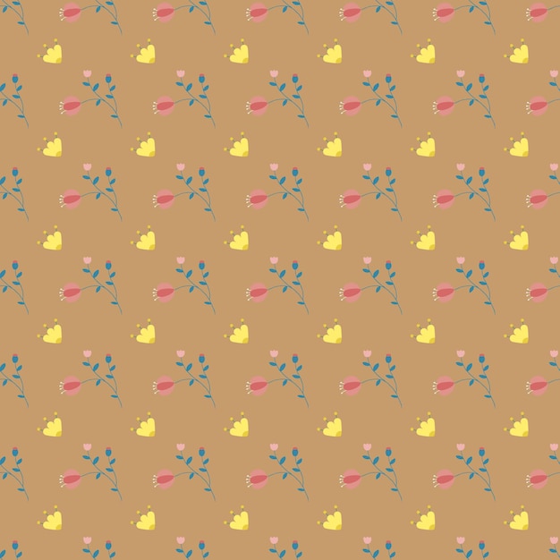 Diseño de patrón de flores pequeñas dibujadas a mano