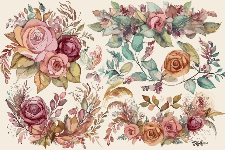 Vector diseño de patrón de flores pequeñas de diseño plano de vector libre