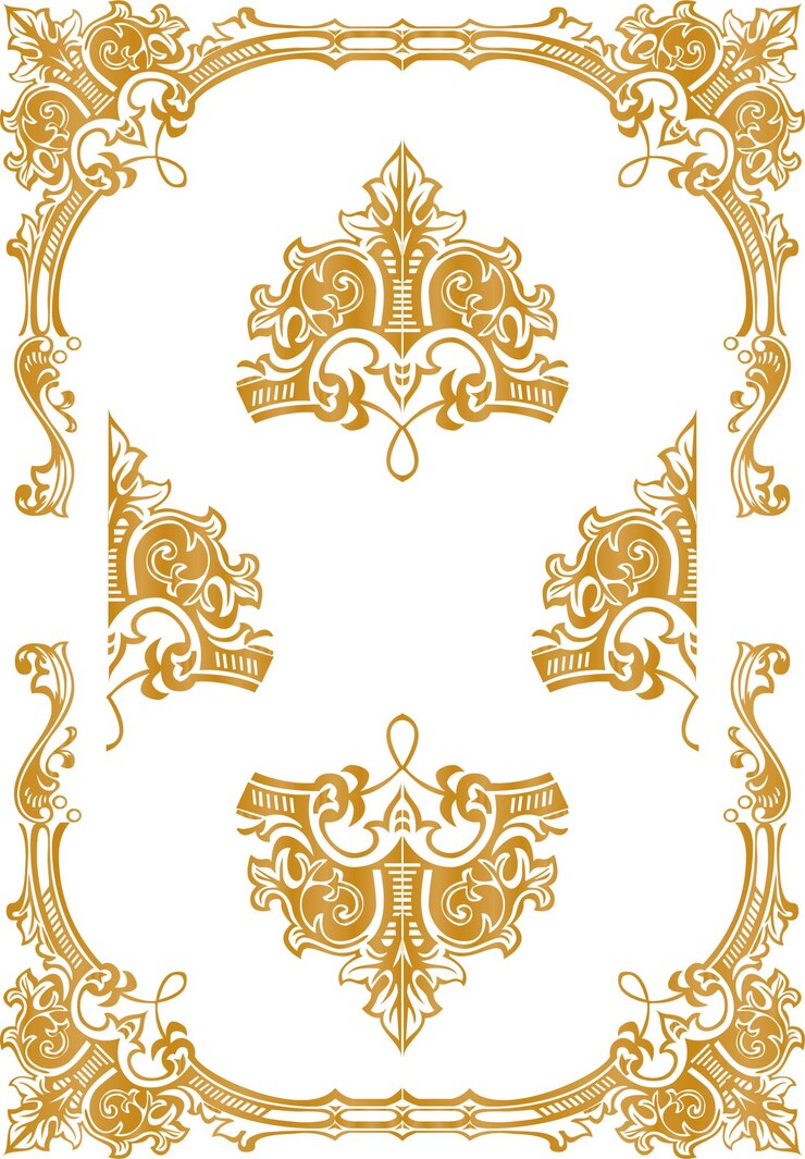 Diseño de patrón de fondo de línea de arte vectorial dorado