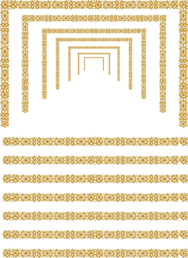 Diseño de patrón de fondo de línea de arte vectorial dorado