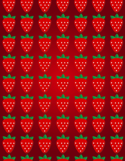 Diseño de patrón de fresa de vector transparente para paquete de papel de envoltura textil de papel tapiz