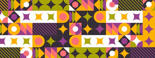 Diseño de patrón geométrico abstracto en estilo retro ilustración vectorial