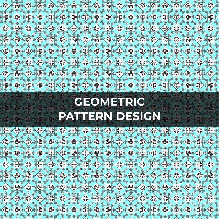Un diseño de patrón geométrico azul y blanco.