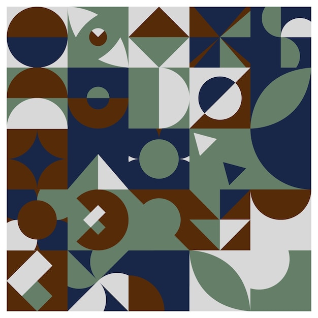 Diseño de patrón geométrico Bauhaus. Plantilla de diseño de fondo abstracto. Forma vectorial y arte moderno.