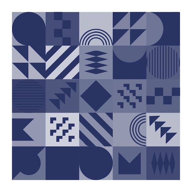 Diseño de patrón geométrico Bauhaus. Plantilla de diseño de fondo abstracto. Forma vectorial y arte moderno.