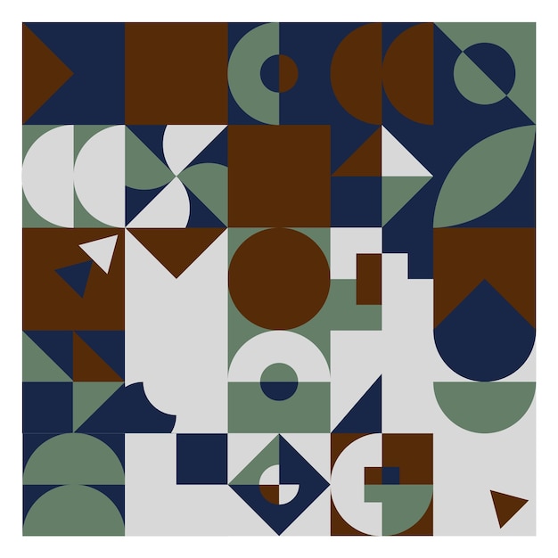 Diseño de patrón geométrico Bauhaus. Plantilla de diseño de fondo abstracto. Forma vectorial y arte moderno.