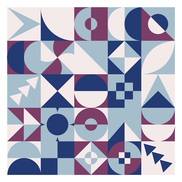 Diseño de patrón geométrico Bauhaus. Plantilla de diseño de fondo abstracto. Forma vectorial y arte moderno.